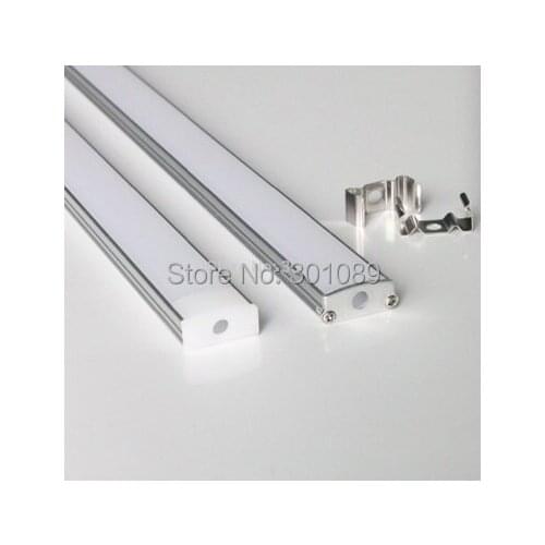 10m (20pcs) a lot, 0.5m per piece, led aluminum profile for led strips with clear or milky diffuse cover