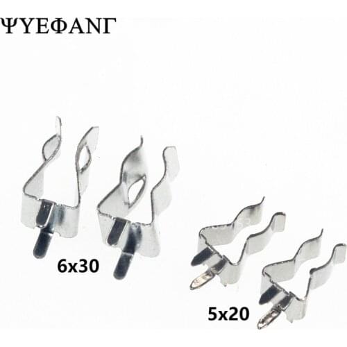 10pcs 5*20mm 6*30MM Fuse Holder Clips Glass Quick Fast Blow Fuses Welding Holder 5X20MM 6X30MM