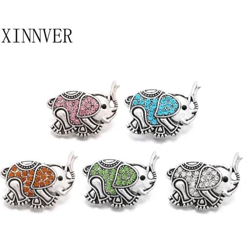 10pcs/lot High Quality 18MM Snap Jewelry Elephant Snap Buttons Fit 18mm Snap Bracelet Bangle for DIY Women Men Jewelry