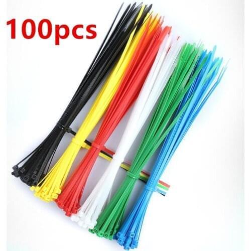 100Pcs/bag 4*200mm Colorful Self-locking Plastic Nylon Cable Ties Wire Zip Tie Plastic twine