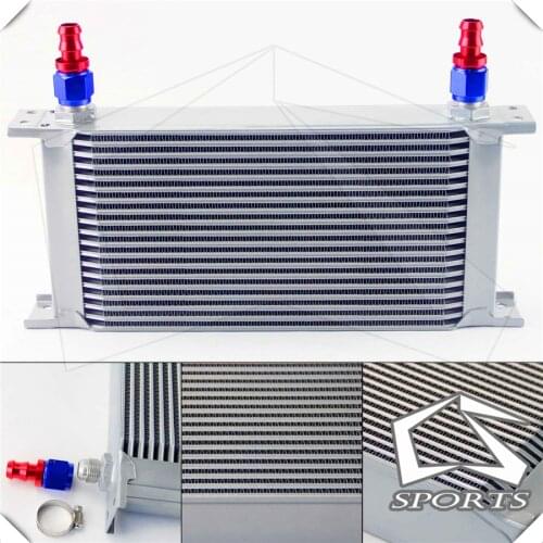 19 Row Aluminum 8-AN8 Oil Cooler for Universal Car Radiating/Cooling System+Fitings
