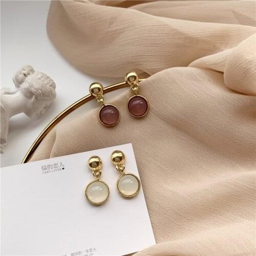 2020 new exquisite Korean fashion milky white resin pendant earrings creative beautiful gift statement earrings for women