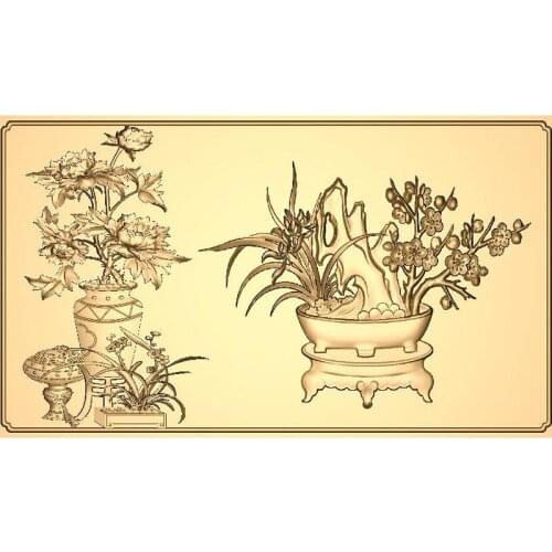 Flowers 3D Model STL relief for cnc STL format Furniture flowers 3D STL format furniture decoration