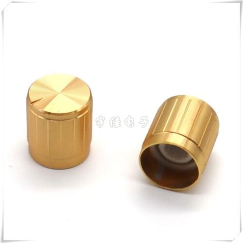 5 Piece 15*17MM gold aluminum alloy knob cap potentiometer speed control switch knob suitable for flower shaft 6MM