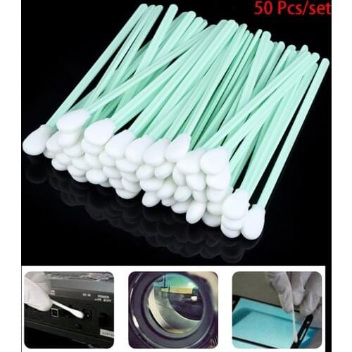 50Pcs Sponge Foam Cleaning Cotton Swaps Stick Printhead Printer Cleaning Tool