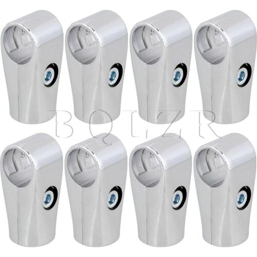 BQLZR 8PCS Display Rack Clamp Fittings 25mm Inner Dia Two-way Tube Connectors