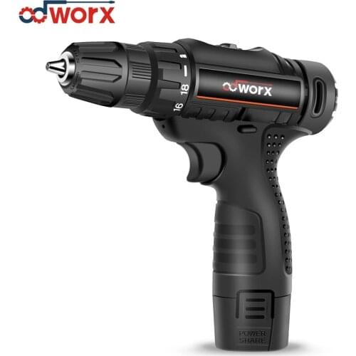ODWORX 12V 18V 36V Cordless Drill Electric Screwdriver Mini Wireless Power Driver DC Lithium-Ion Battery 3/8-Inch