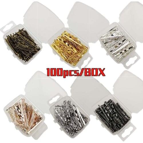100PCS/box Hair Accessories Hair Clips for Girls Children Hair Pins With 6 beautiful Metal Colors Wavy Grips Hairpin Barrette