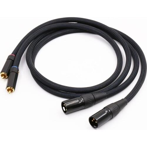 Audiocrast RX03 SQ-888 Silver Plated RCA Male To XLR Male Audio Cable HIFI 2RCA TO 2XLR Male Balanced Cable
