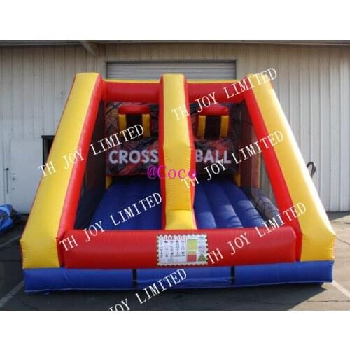 Free ship to door!4x3m Sport games double giant toss inflatable basketball hoop,cheap inflatable cross carnival game