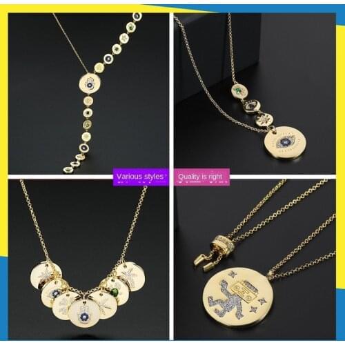 2020 New Planet Mars Diamond Necklace Net Red The Same Classic Demon Eye Retro Clavicle Chain Women Brand Jewelry