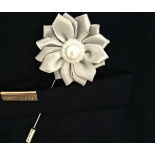 Cute 5Pcs/Lot Wedding Men Boutonniere HandMade Ribbon Rose Flower Party Prom Fashion Man Suit Corsage Pin Brooch Buttonhole