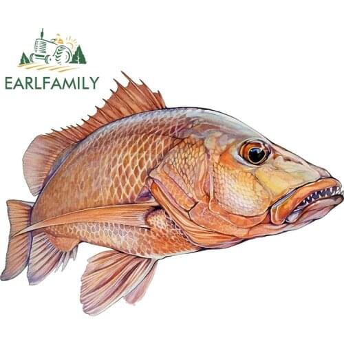 EARLFAMILY 13cm x 9.5cm For Redfish Graffiti Car Sticker Anime Graphics Decal Waterproof Vinyl Material Suitable for SUV RV DIY