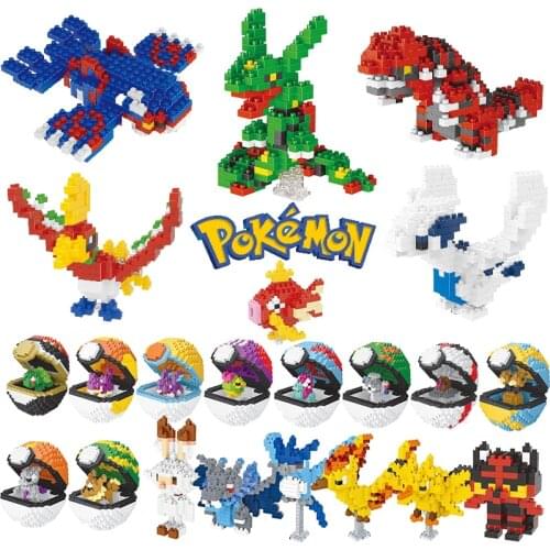 Pokemon Picachu Go Animals Monster Anime Action Figures Model Game Diamond Micro Block Building Blocks Bricks Toys for Kids Gift