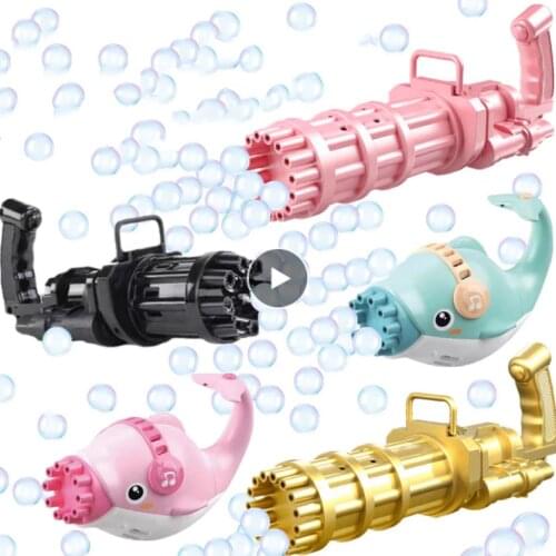 Dolphin Gatling Bubble Gun kids Toys Bubble Machine Electric Guns Kid Bath Toy For Children Birthday Gift Outdoor/Party Toys