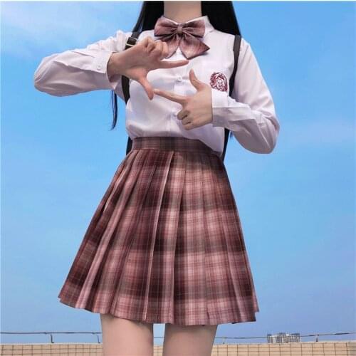 JK Uniform Cotton Japanese Checked Skirt Original Pleated Skirt Short Skirt Shirt College Wind Sweet Dollar Air Cute Same Check