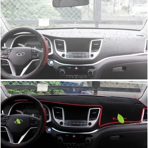For Hyundai Tucson 2015 2016 2017 2018 LHD Car Dashboard Avoid Light Pad Instrument Platform Desk Cover Mat Carpets Accessory