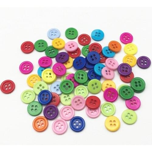 1000pcs Mixed 12mm Round Resin 4 Holes Buttons Shirt Sewing Accessories For Embellishments Scrapbooking