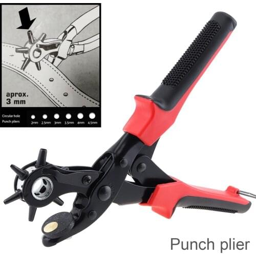 Full Round Leather Belt Hole Puncher Tool Watch Strap Band Hole Punch Plier Hole Sewing Machine Bag Punching Rotating Strap
