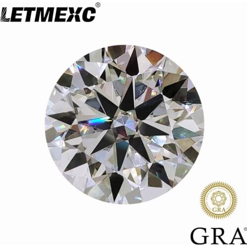 Letmexc Super White Top D Color Moissanite Diamond 8 Hearts & Arrows Loose Gemstones VVS1 Excellent Diamond Cut with GRA Report