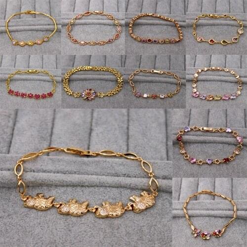 Trendy Copper Waterdrop Stone Zircon Charm Bracelets For Women Link Chain Hidden Safety Clasp Bracelet Fashion Jewelry Accessori