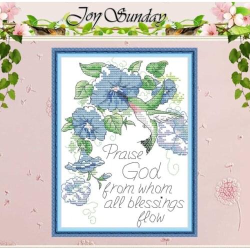 Praise god flower patterns counted Cross Stitch 11CT 14CT Cross Stitch Sets DIY Chinese Cross-stitch Kits Embroidery Needlework