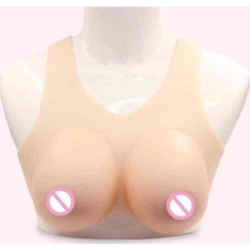 Wearable Vest False Breasts Silicone Breast Form Siamese Fake Chest Boobs Cross Vest Drag Queen Shemale Cossdresser ABCDE cup