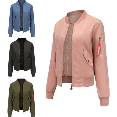Harajuku 2021 New Women Jacket Baseball Coat Women Casual Solid Color Femme Kpop Jacket Outwear Y2K Bomber Jacket Drop shipping