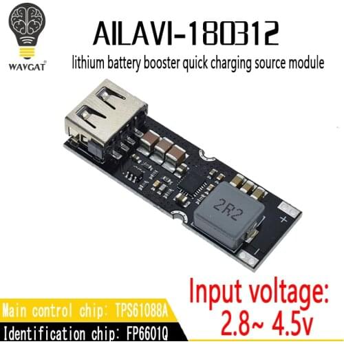 Single Cell Lithium Battery Boost Power Module Board 3.7V 4.2V Liter 5V 9V 12V USB Mobile Phone Fast Charge QC2.0 QC3.0 TPS61088