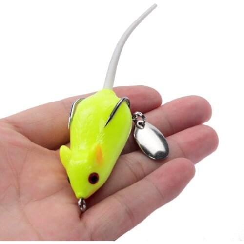 POETRYYI New Mouse Lure 5.5cm 10.5g Fishing Lures Treble Hooks Top water Ray Frog Artificial Crank Strong Artificial Soft Bait