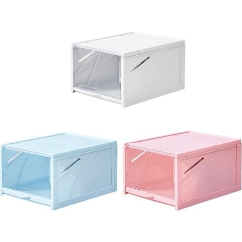 Clear Plastic Shoe Storage Box Stackable Pull Shoe Case Organizer Container Collection Display for Men Women