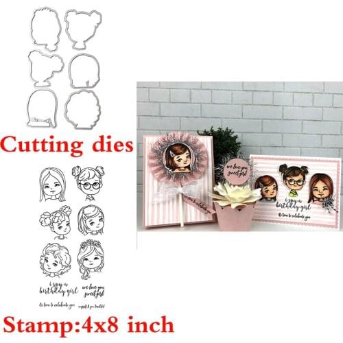 Girls Clear Stamps Coordinating Cutting dies for DIY Scrapbooking Cards Transparent Stempels New 2020 Silicone Seal