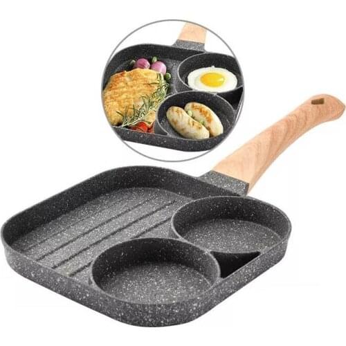 2 Hole Frying Pan Cooking Pot Non-Stick Pancake Maker Home Breakfast Egg Burger Pot Steak Cooking Egg Ham Pans Cookware