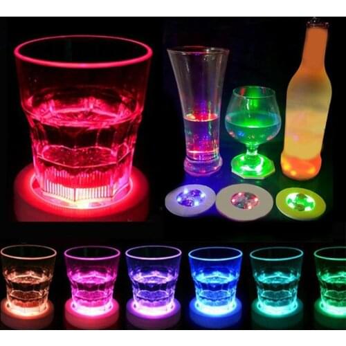 LED Cup Pad Stickers Glow In The Dark Illuminate Bottle Cup Light Coaster for Holiday Nightclub Bar Party Home Vase Decoration