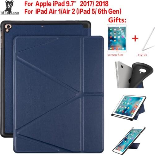 Smart Cover Case for iPad 9.7 2017 2018 PU Leather Stand Case for iPad Air 1 Air 2 iPad 5th 6th Generation with Pen Holder