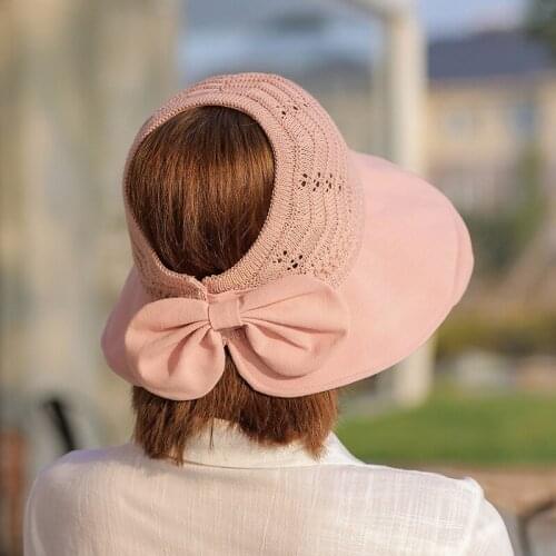 Spring Summer Sunshade Knitted Net Sun Hat Big Brimmed Hat Can Be Tied Up Ponytail Knitted Net Cycling Sun Hat 2021 New Product
