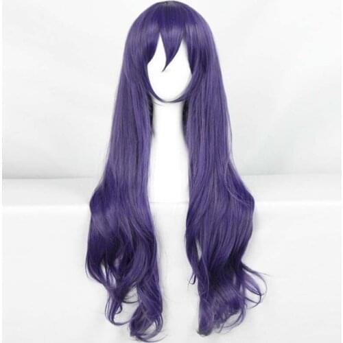 High Quality 80cm LoveLive! Wigs White Valentines Day Nozomi Tojo Wig Purple Long Wavy Synthetic Hair Cosplay Wig