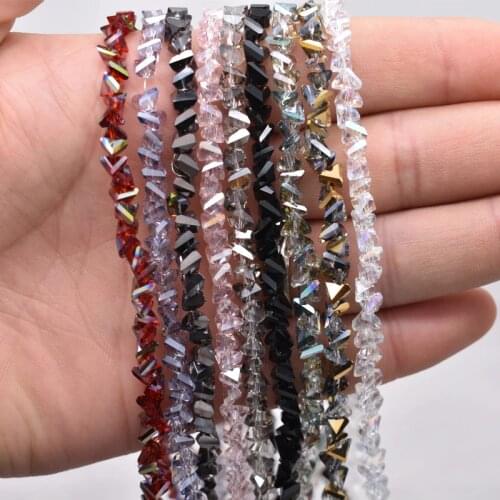 Yanqi Shining Triangle Glass Beads Colors 6mm 100pcs Crystal Glass Beads For Jewelry Making DIY Handmade Bracelet Wholesale