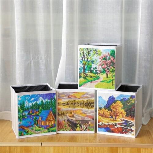 DIY Diamond Painting Storage Box Cross Stitch Embroidery Case Diamond Art Storage Bags Foldable Kit Organizer Storage Boxes
