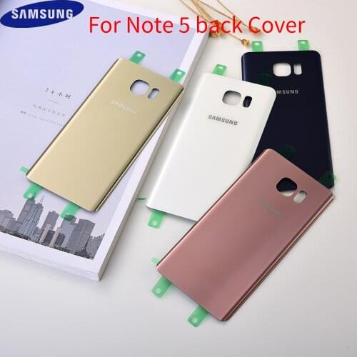 Samsung Galaxy Note 5 Back Case Battery Cover Glass Housing Cover For Samsung Note5 Door Rear Replacement Case Adhesive Sticker