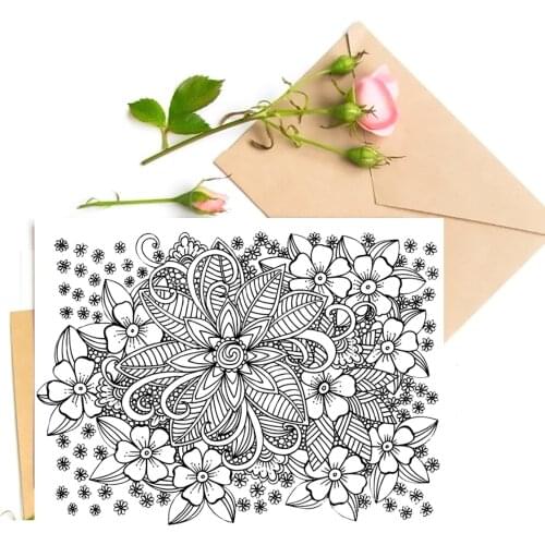Wonderful Flowers Clear Stamps For DIY Scrapbooking Card Making Silicone Stamps Fun Decoration Supplies