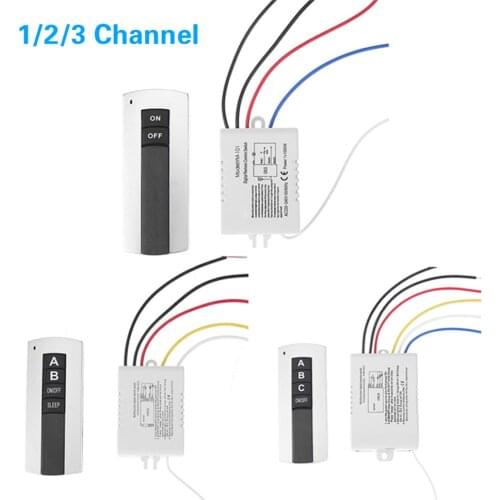 1/2/3 Channel ON/OFF 220V Digital Wireless Remote Control Switch for Light Lamp Electrical Equipments Receiver Transmitter