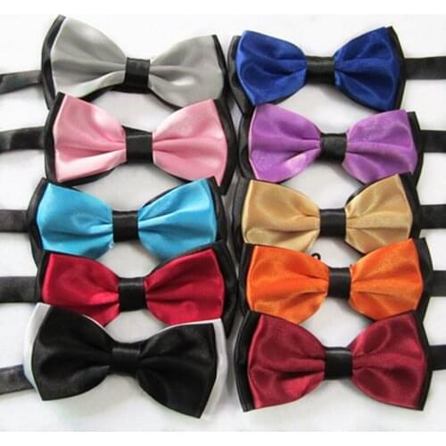 2-Tone Mens Plain Bowties Womens Tuxedo General Party Neckties Butterfly Jacquard Bowtie 40 Colors, 500pcs