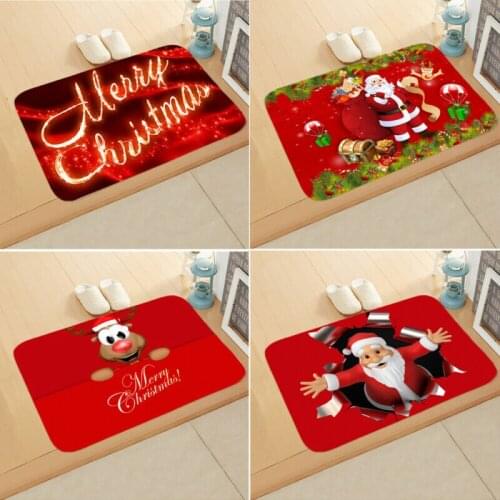 2020 Christmas Machine Washable Door Mat Xmas Floor Entrance Mats Non Slip Festive Rug 40x60cm