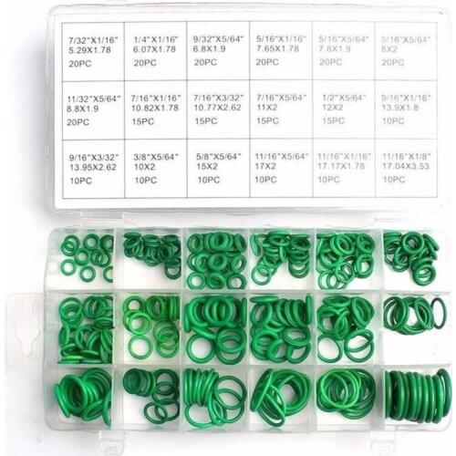270pcs/Set 18 Sizes Car Kit Air Conditioning A/C Repair HNBR O-Ring Seal Green