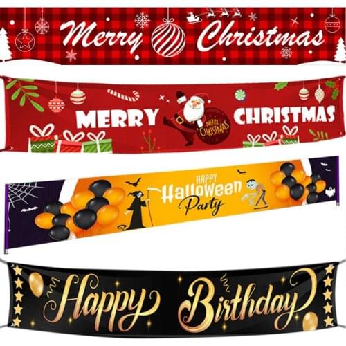 3mx50cm Large Christmas Halloween Birthday Letter Bunting Banner Pull Flag Ornament Indoor Outdoor Party Home Holiday Decoration