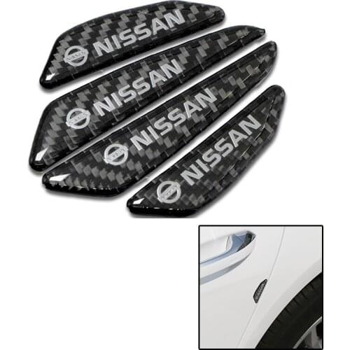 4pcs Carbon fiber car door protection strip Car Badge For Nissans Nismo X-trail Almera Qashqai Tiida Teana