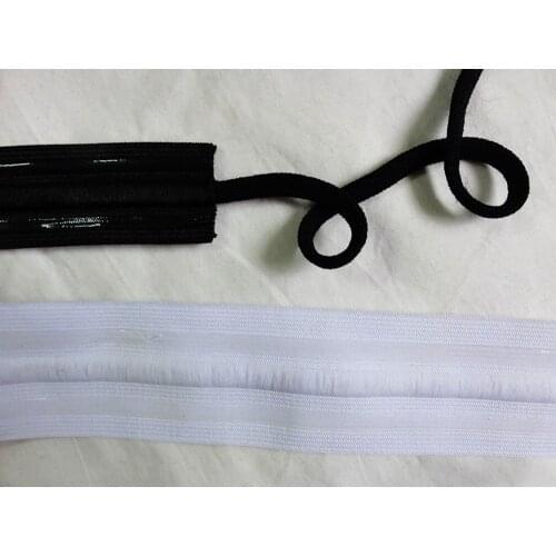 5yards pack Silicon Backed Elastic 35mm in black 50mm in white extra grip waistband for shorts sportswear swimwear pants
