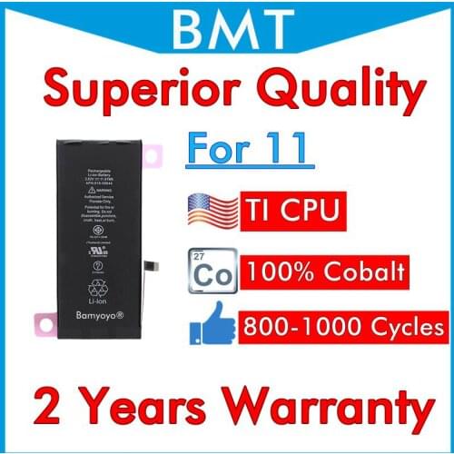 BMT 5pcs Superior Quality Battery for Phone 11 3110mAh 100% Cobalt Cell + ILC Technology -----(Will not show 100% health)