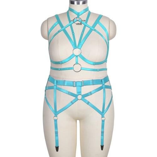 Bondage Full Body Harness Belt Plus Size Busty Womens Erotic Lingerie Cage Bra Goth Exotic Costumes Waist Suspender Belt